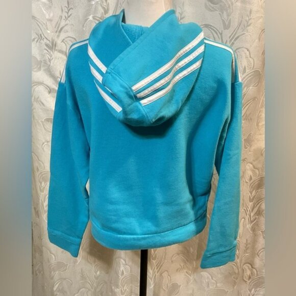 Adidas Turquoise Cropped Hoodie - Picture 3 of 5